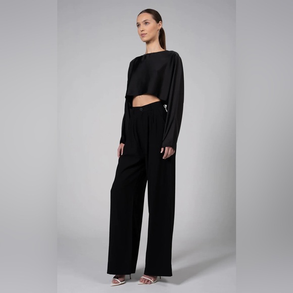 Nonchalant Black Polyester Fabi Wide Leg Pant Size S - Picture 5 of 16